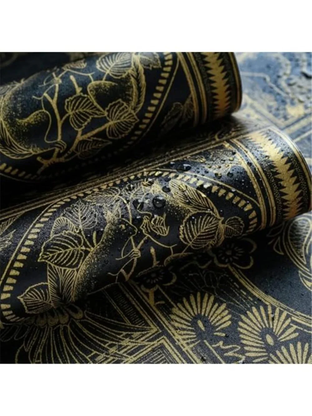 Black Gold Peel Stick Wallpaper Vintage Animal Tiger Peacock Self Adhesive Vinyl
